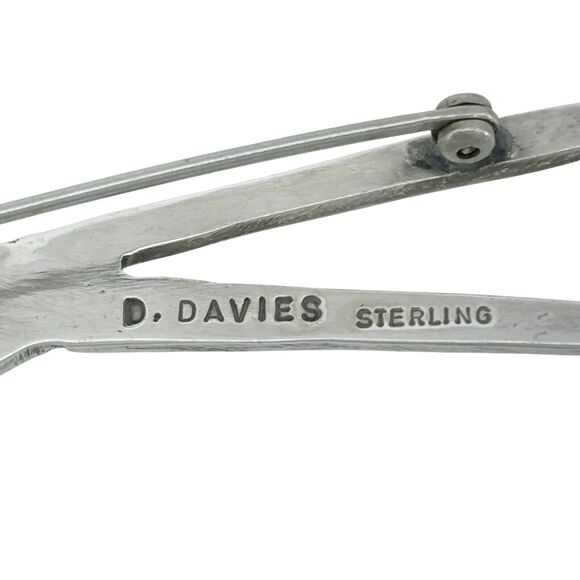 Vintage D. Davies Sterling Silver 925 Scissors Pin Brooch - Picture 5 of 7